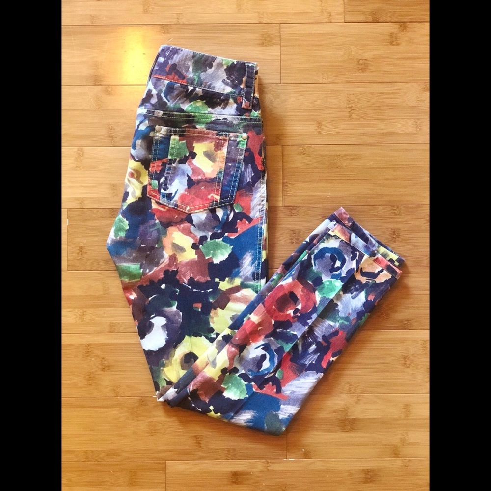 Alice & Olivia Floral Jeans Size 0